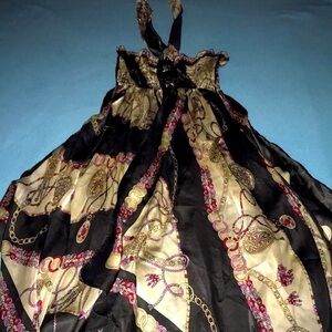 𝅺TU french silk smocked handkerchief style chain print size 6